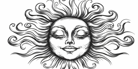 Serene Sun Illustration