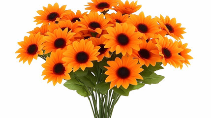 Obraz premium Vibrant Orange Sunflower Bouquet Illustration