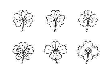Obraz premium four leaf clover line art vector illustration