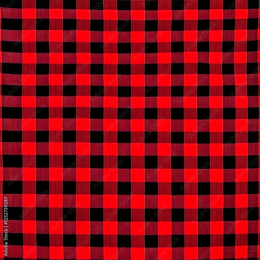 Poster Red and Black Checkered Pattern Background Image