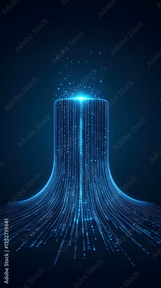 Aufkleber abstract 3d digital data stream background