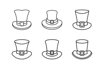 leprechaun hat icon line art vector illustration