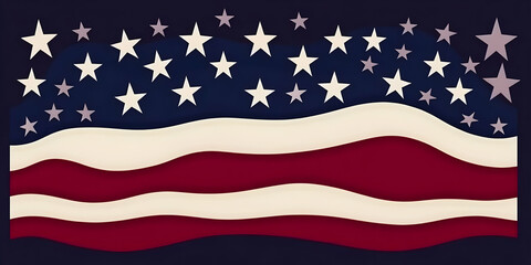 Fototapeta premium Patriotic Wavy Flag Illustration