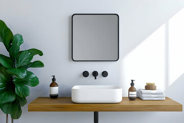 Modern Bathroom 3D Render, Minimalist Design
