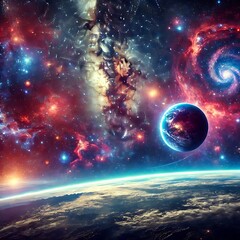 Galactic Dreams: Ethereal Visual of Galaxies and the Expansive Universe