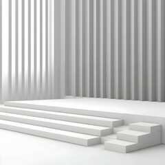 Obraz premium White 3D Abstract Background with Steps