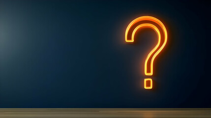 Glowing Neon Question Mark 3D Illustration