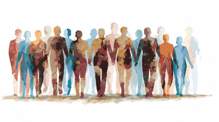 Dreamy Silhouettes in Watercolor Hues of Unity