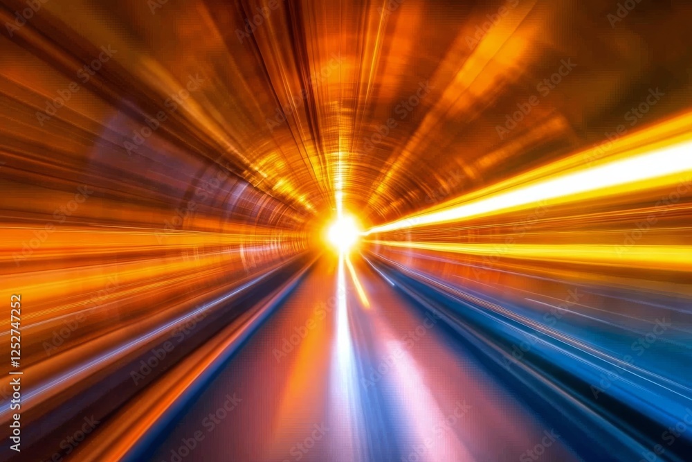 Poster dynamic light bursts create a vibrant tunnel effect in motion