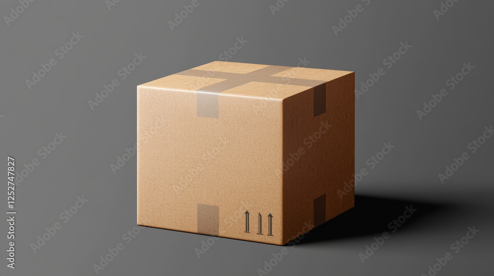 Poster top view open closed cardboard box isolated on transparent background. 3d vector illustration empty 