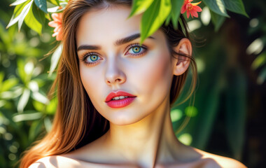 Woman Wearing Flower Crown