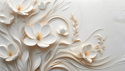 Simple but beautiful design using simple flower motifs or calm curves or straight lines with soft lines with pencil or ink, ai, generative
