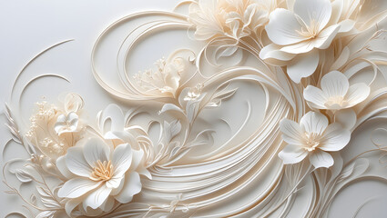 Simple but beautiful design using simple flower motifs or calm curves or straight lines with soft lines with pencil or ink, ai, generative