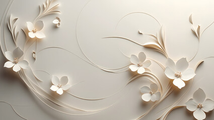 Simple but beautiful design using simple flower motifs or calm curves or straight lines with soft lines with pencil or ink, ai, generative
