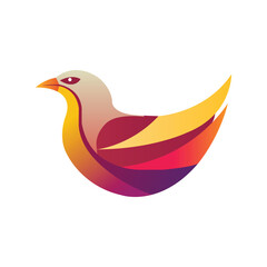 Colorful Modern Bird Vector – Abstract Gradient Feathered Design