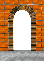 Vintage Brick wall with door  frame decoration