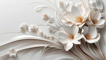Simple but beautiful design using simple flower motifs or calm curves or straight lines with soft lines with pencil or ink, ai, generative