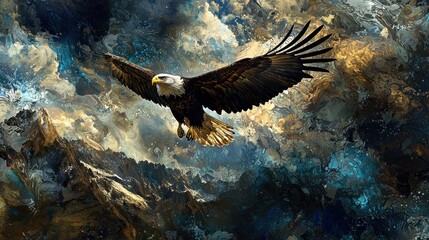 Fototapeta premium Surreal Mountain Eagle