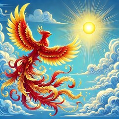 Epic Phoenix Illustration Symbolizing Rebirth and Eternal Strength