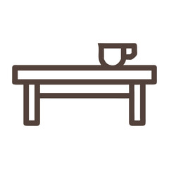 wooden table isolated on white