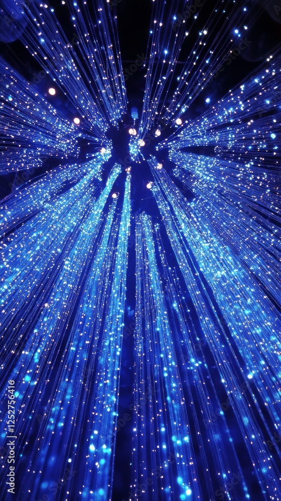 Poster bright blue led lights create a mesmerizing display during a nighttime event