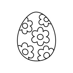 flower easter egg doodle outline