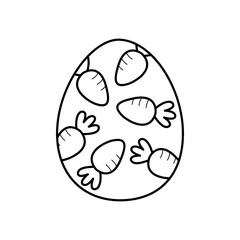 carrot easter egg doodle outline