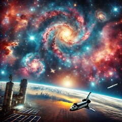 Stars Aligned: Breathtaking Cosmic Display of Galaxies and Stellar Beauty