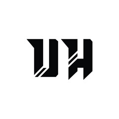 UH monogram logo design letter text name symbol monochrome logotype alphabet character simple logo