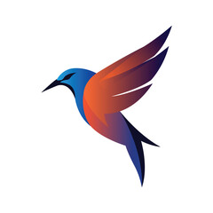 Modern Gradient Flying Bird Logo – Colorful Vector Illustration
