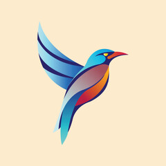 Stylized Gradient Bird Vector – Modern  Dynamic Illustration