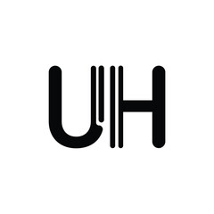 UH monogram logo design letter text name symbol monochrome logotype alphabet character simple logo