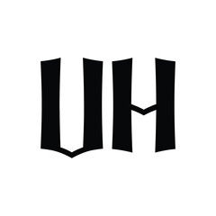 UH monogram logo design letter text name symbol monochrome logotype alphabet character simple logo