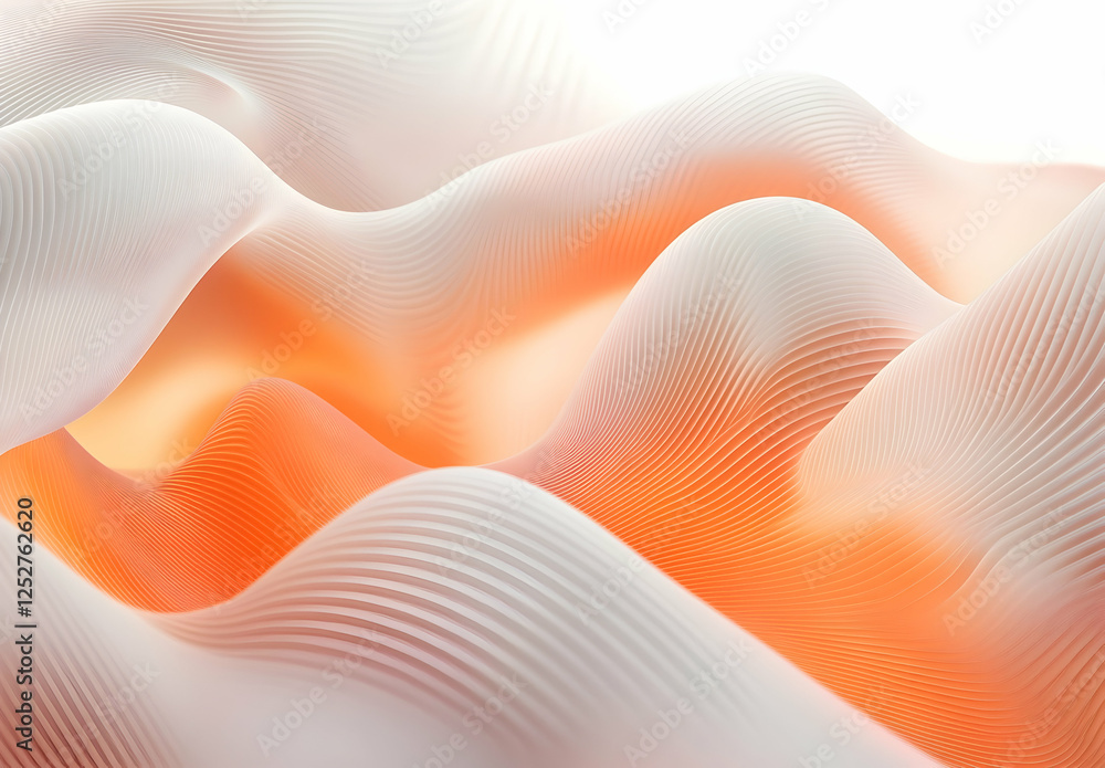 Aufkleber sleek and flowing abstract background design with a gradient of soft orange to white