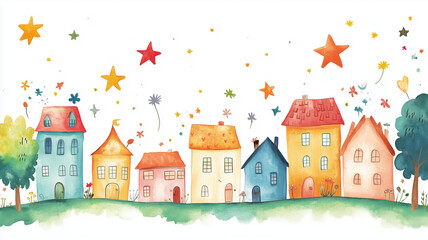 Bright illustration for a kindergarten friendship book cover.