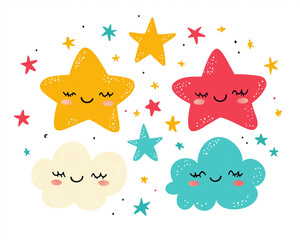 Playful fireworks illustration for children's books, filled with joy and color.