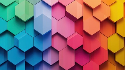 Obraz premium Colorful Geometric Hexagon Pattern Background
