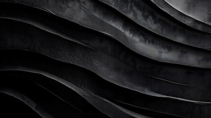 Obraz premium Dark Wavy Abstract Surface with Smooth Fluid Texture