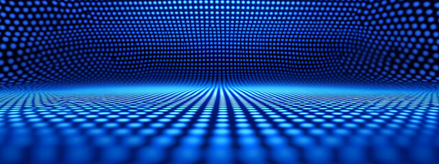 Blue dots in a wave pattern on a dark blue background