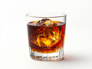 Refined close-up of a Manhattan cocktail, capturing its essence in detail.