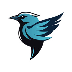 Bold Blue Bird Mascot Logo – Modern Vector Illustration for Branding