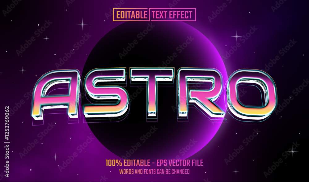 Wall mural astro editable text effect