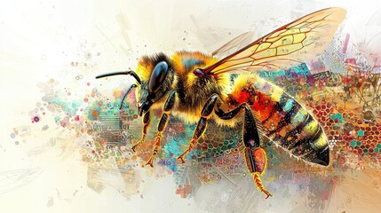Naklejka premium Surreal Bee Buzz