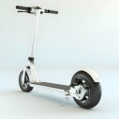 White electric scooter, studio shot, clean background, transport