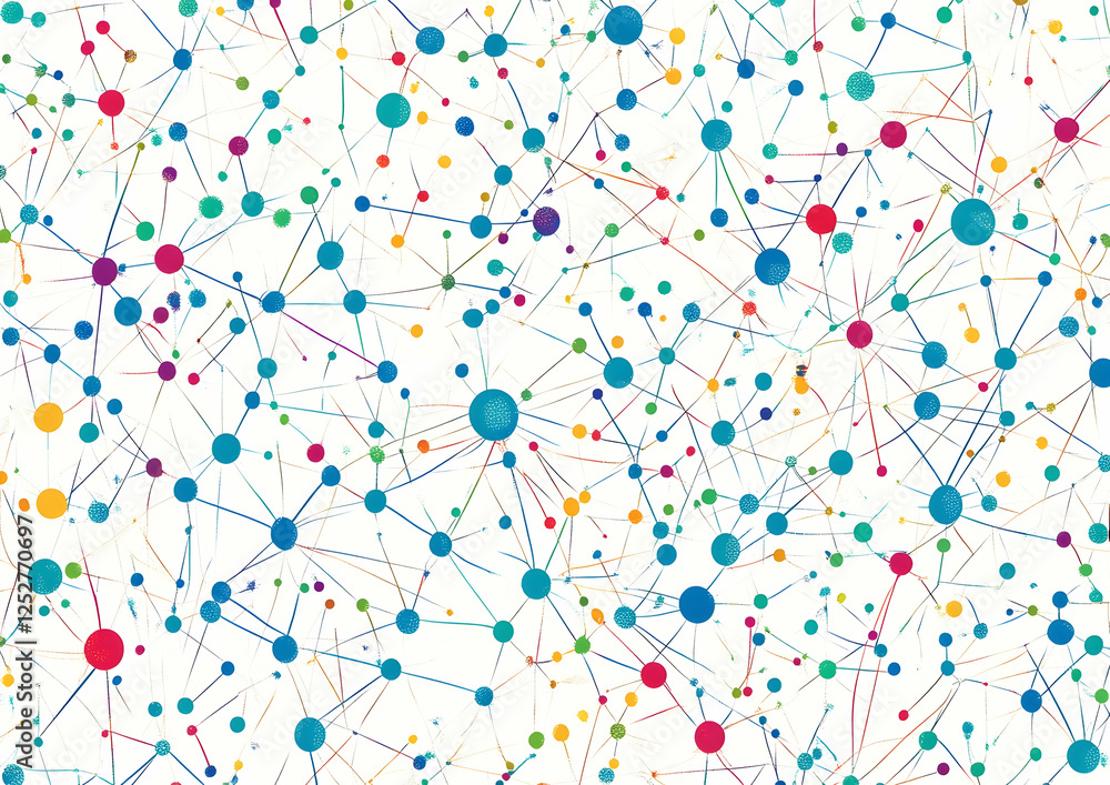 Poster an illustration of interconnected nodes and lines forming