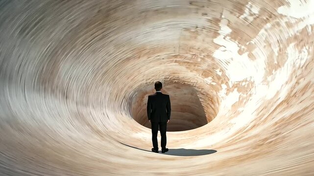 Trapped in a Debt Spiral Symbolizing Financial Struggles