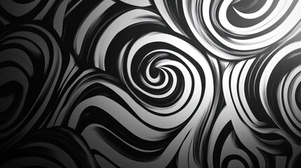 Abstract Swirling Monochrome Artwork: A mesmerizing grayscale vortex of artistic expression, showcasing dynamic curves and dynamic contrasts.