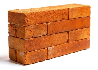 Obraz premium Rustic Brown Brick Isolated on White Background - Perfect for Food Photography Backdrops