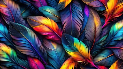 Stunning Dark Black Feather Texture Background - Aerial View