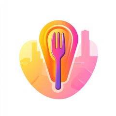 Fototapeta premium Abstract food concept, city background, idea, restaurant